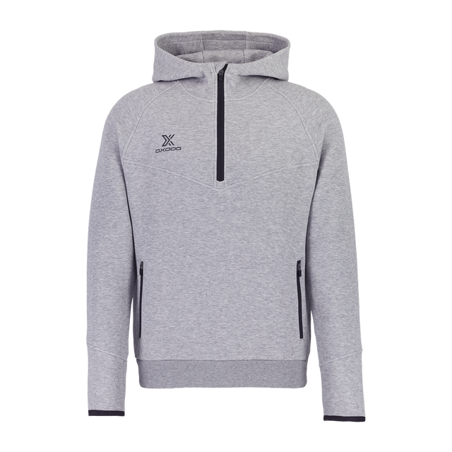 X HALF-ZIP HOODIE Grey Melange
