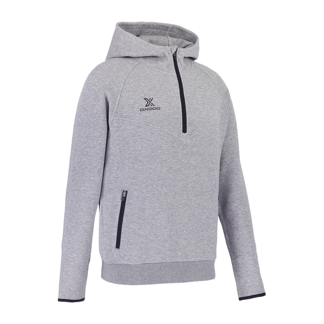 X HALF-ZIP HOODIE Grey Melange