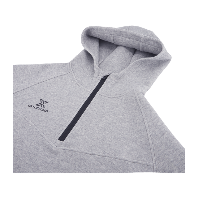 X HALF-ZIP HOODIE Grey Melange